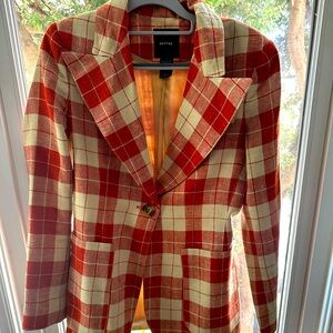 Smythe blazer in red check pattern